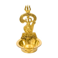 Thumbnail for Spillbox Gold-Toned Brass Om Sakthi Diya Pooja Essential - Distacart