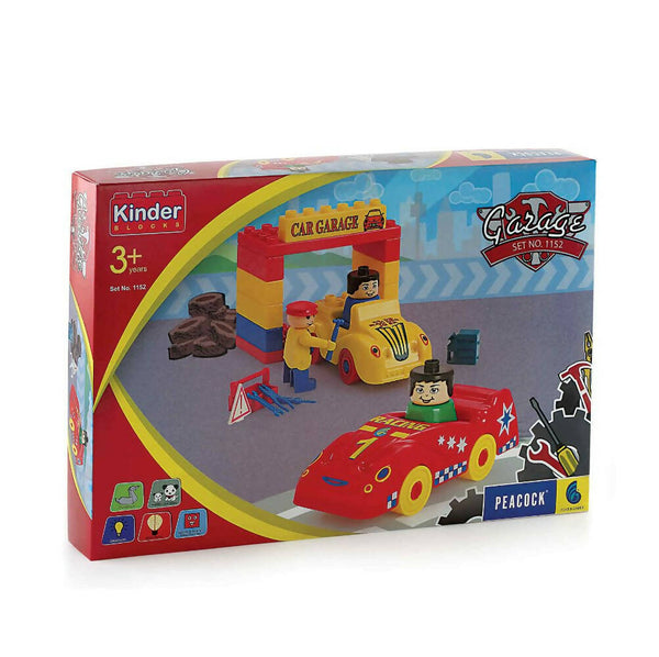 Peacock Learning & Educational Building Interlocking Blocks Set For Kids - Garage - Distacart