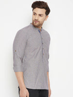 Thumbnail for Even Apparels Grey Pure Cotton Short Men's Kurta With Band Collar - Distacart