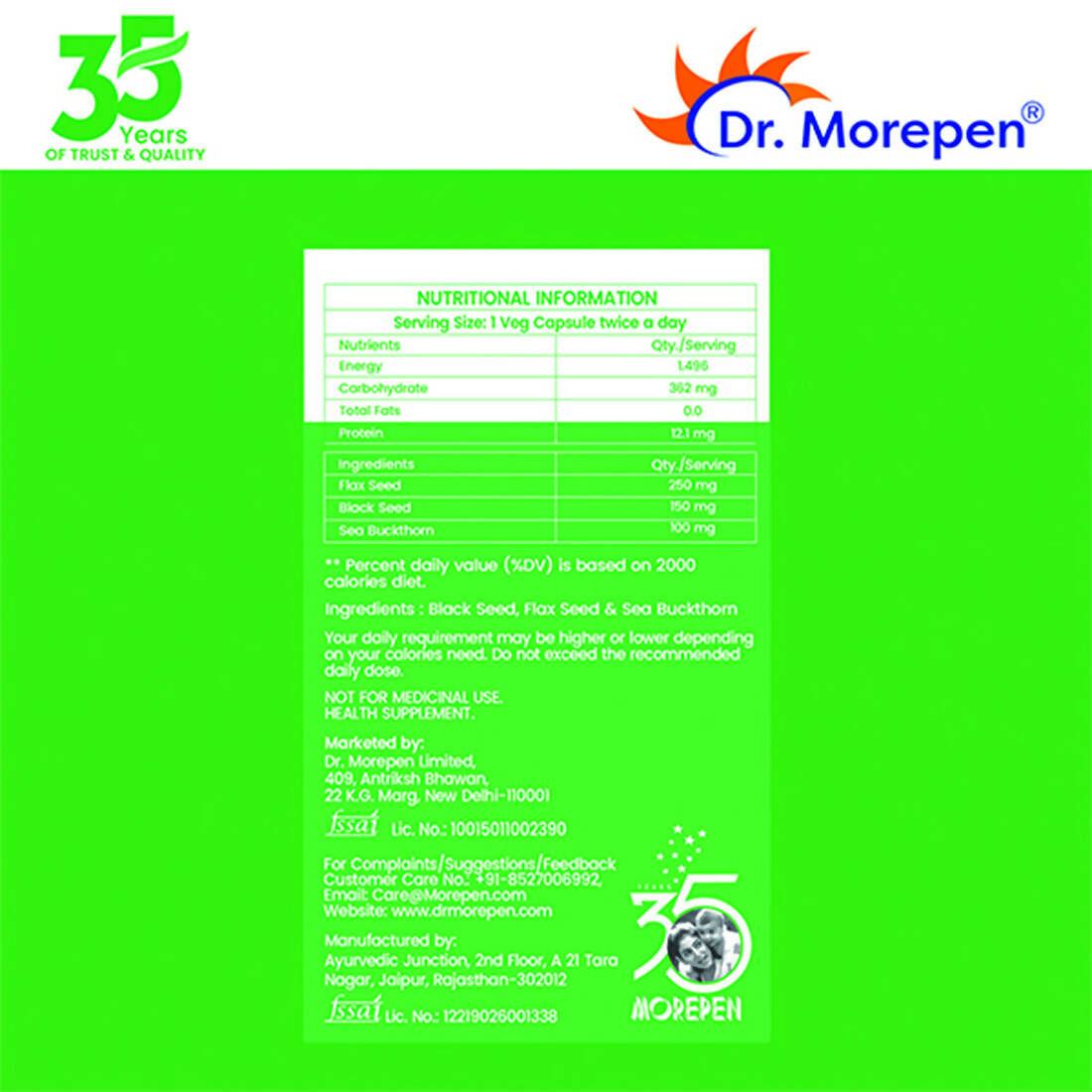 Dr. Morepen Veg-Omega Veg Capsules - Distacart