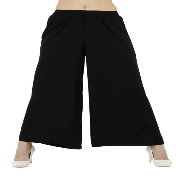 Lagi Women's Black Solid Palazzo (PLZ03A)