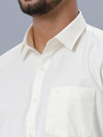 Thumbnail for Ramraj Cotton Mens Wedding Set Cream Regular Dhoti, Shirt & Towel Arathi 1/2