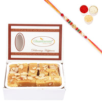 Thumbnail for Ghasitaram Soft Mysore pak With Pearl Beads Rakhi - Distacart