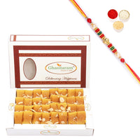 Thumbnail for Ghasitaram Soft Mysore pak With Pearl Beads Rakhi - Distacart
