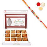 Thumbnail for Ghasitaram Roasted Almond Delight With Pearl Beads Rakhi - Distacart