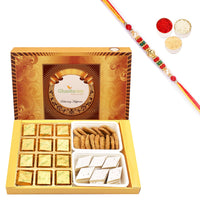 Thumbnail for Ghasitaram Mewa Bites, Kaju Katli and Methi Mathi With Pearl Beads Rakhi - Distacart