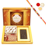 Thumbnail for Ghasitaram Happy Rakhi Chocolate, Almonds and Kaju Katli With Pearl Beads Rakhi - Distacart