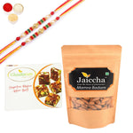 Thumbnail for Ghasitaram Sugarfree Figs and Dates Bites, and Mamra Almonds With Pearl Beads Rakhi - Distacart