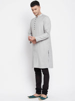 Thumbnail for Even Apparels Beige Rayon Men's Kurta With Band Collar - Distacart