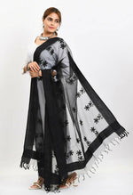 Thumbnail for Mominos Fashion Moeza Women's Orgenza All Over Chikan Work Black Dupatta - Distacart