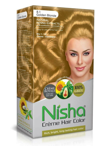 Nisha Creme Hair Color Golden Blonde - Distacart