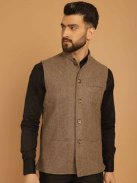Thumbnail for Even Apparels Pure Wool Nehru Jacket - Beige - Distacart