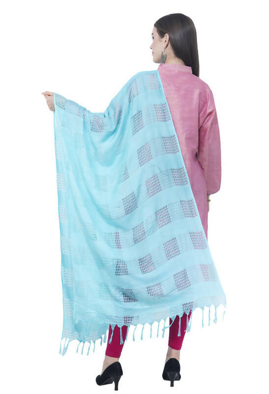 Mominos Fashion Moeza Navy Blue Window Cotton Dupatta - Distacart