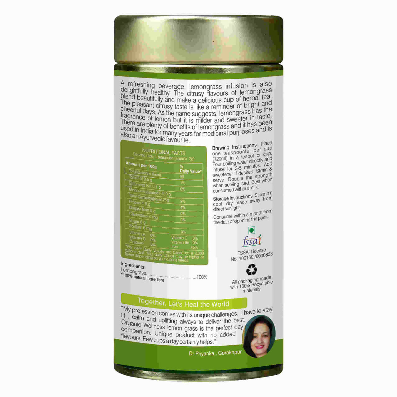 Organic Wellness Blossom Lemongrass Tea - Distacart