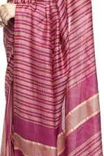 Thumbnail for Mominos Fashion Purple Color Bhagalpuri Saree