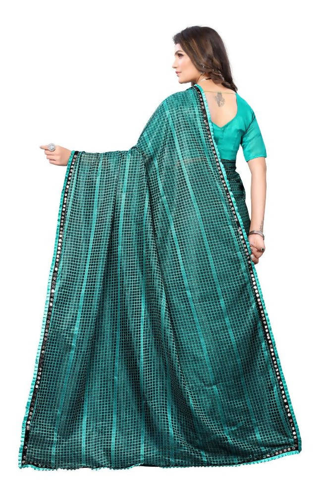 Vamika Rama Green Lycra Knitted Saree