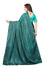 Thumbnail for Vamika Rama Green Lycra Knitted Saree
