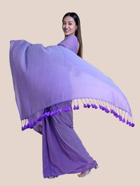Thumbnail for Suta Lavender Solid Mul Saree - Distacart