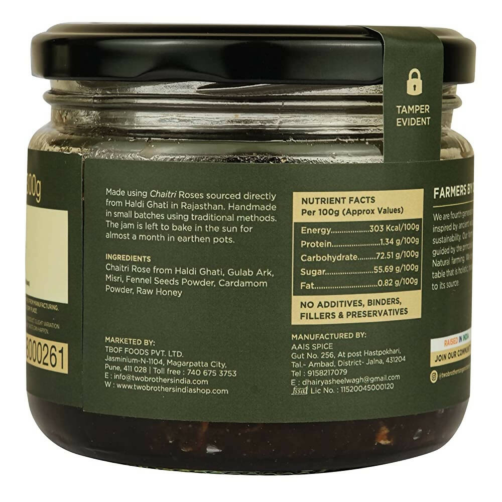 Two Brothers Organic Farms Natural Gulkand - Distacart