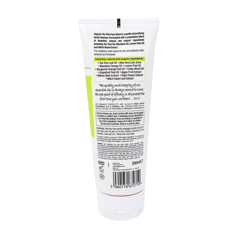Dr.Organic Tea Tree Face Wash - Distacart