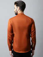 Thumbnail for Even Apparels Brown Color Linen Pure Cotton Men's Kurta With Side Placket (SLD1137) - Distacart