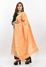 Thumbnail for Mominos Fashion Moeza Women's Banarsi Silk All Over Woven Design Peach Dupatta - Distacart