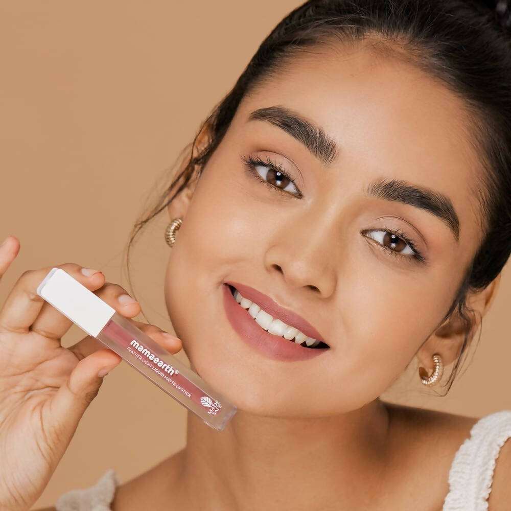 Mamaearth Feather Light Liquid Matte Lipstick - Nude Punch - Distacart
