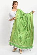 Thumbnail for Mominos Fashion Moeza Women's Banarsi Silk All Over Woven Design Parrot Green Dupatta - Distacart