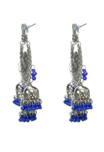 Thumbnail for Mominos Fashion Johar Kamal Silver Jhumkas With Maang Tikka Earrings - Distacart