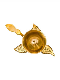 Thumbnail for Spillbox Gold-Toned Brass 3 leaf Nanda Pooja Essential - Distacart