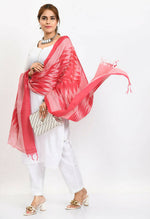 Thumbnail for Mominos Fashion Moeza Women's Handloom Cotton Ikkat Pink Dupatta - Distacart