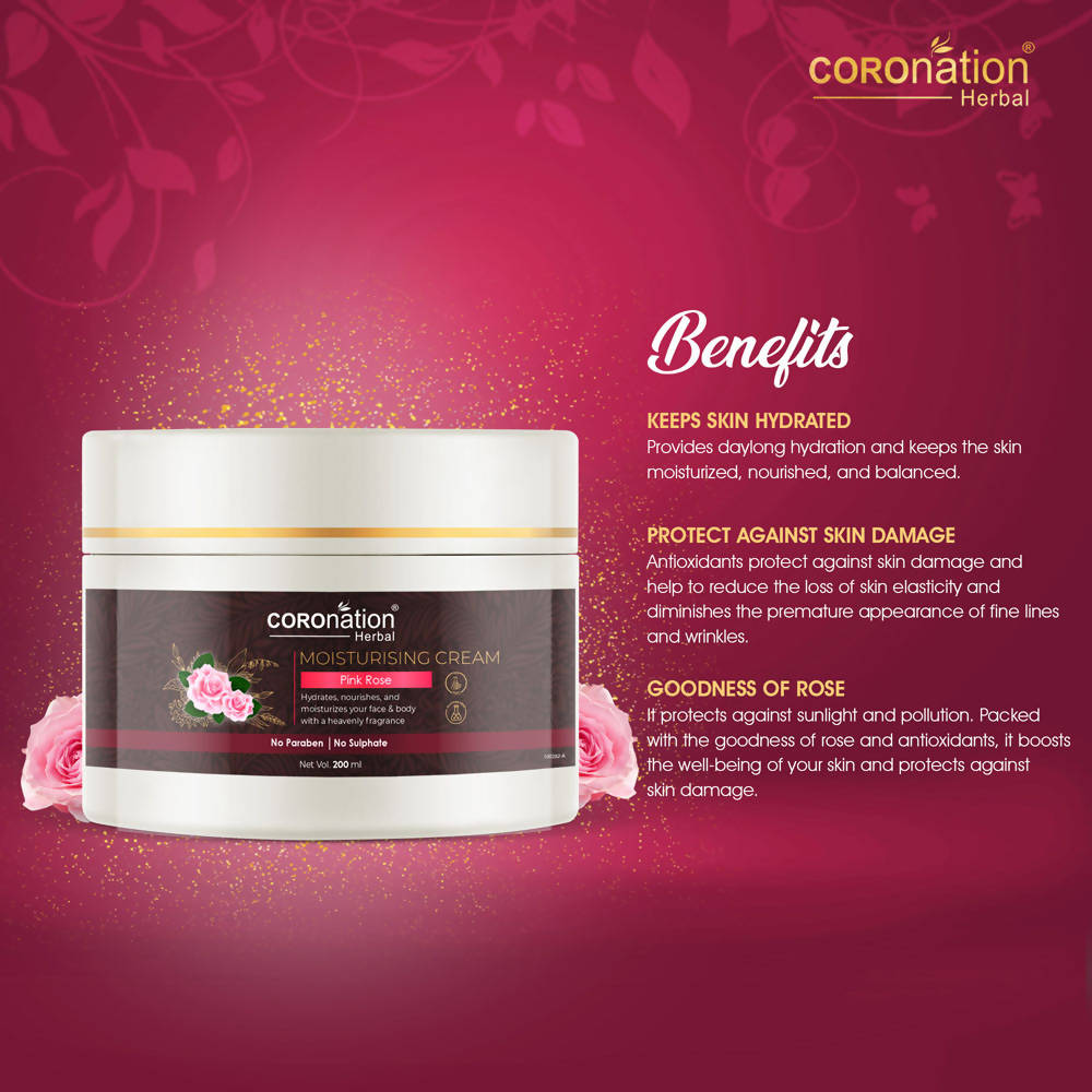Coronation Herbal Pink Rose Moisturizing Cream - Distacart