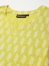 Thumbnail for Khushal K Green Color Rayon Printed Kurta And Palazzo Set