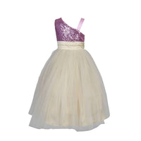 Thumbnail for Asmaani Baby Girl's Beige Color Satin A-Line Maxi Full Length Dress (AS-DRESS_22017) - Distacart