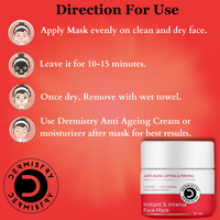 Thumbnail for Dermistry Anti Aging Instant Intense Face Mask Retinol Blue Berry Lifting Firming Skin Tightening - Distacart