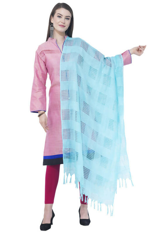 Mominos Fashion Moeza Navy Blue Window Cotton Dupatta - Distacart