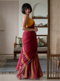 Thumbnail for Suta Red Woven Design Pure Cotton Saree - Distacart