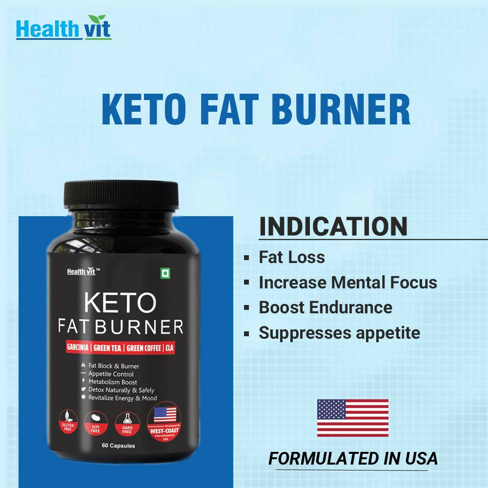 Healthvit Keto Fat Burner With Garcinia, Green Tea, Green Coffee Capsules - Distacart