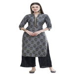 Thumbnail for Lagi Women's Black Rayon Straight Printed Kurta & Palazzo (MRP102)