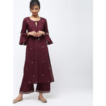 Thumbnail for Cheera Straight Front Keyholl Eligant Kurta With Straight Printed Borderd Design Plazo Set