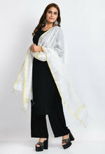 Thumbnail for Mominos Fashion Moeza Women's Cotton Zari Box White Dupatta - Distacart