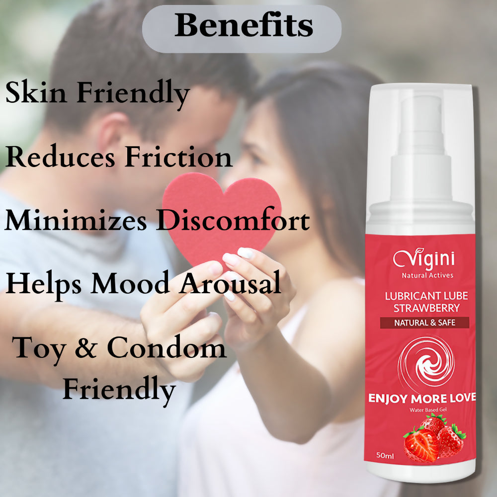 Vigini Intimate Strawberry Lubricant Personal Lube Water Based Gel - Distacart