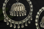 Thumbnail for Mominos Fashion Johar Kamal Silver Earrings With Kundan Work Jhumkas - Distacart