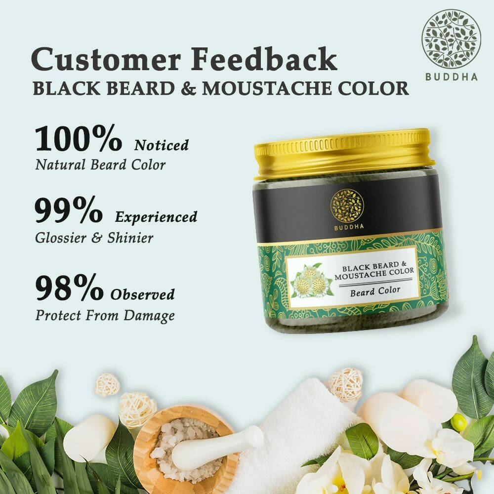 Buddha Natural Beard & Moustache Black Color - Distacart