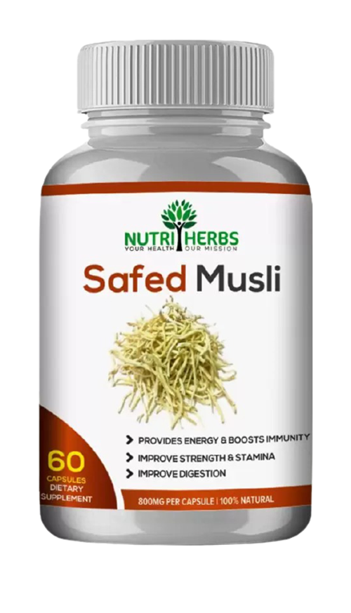 Nutriherbs Organic Safed Musli -  60 Capsules