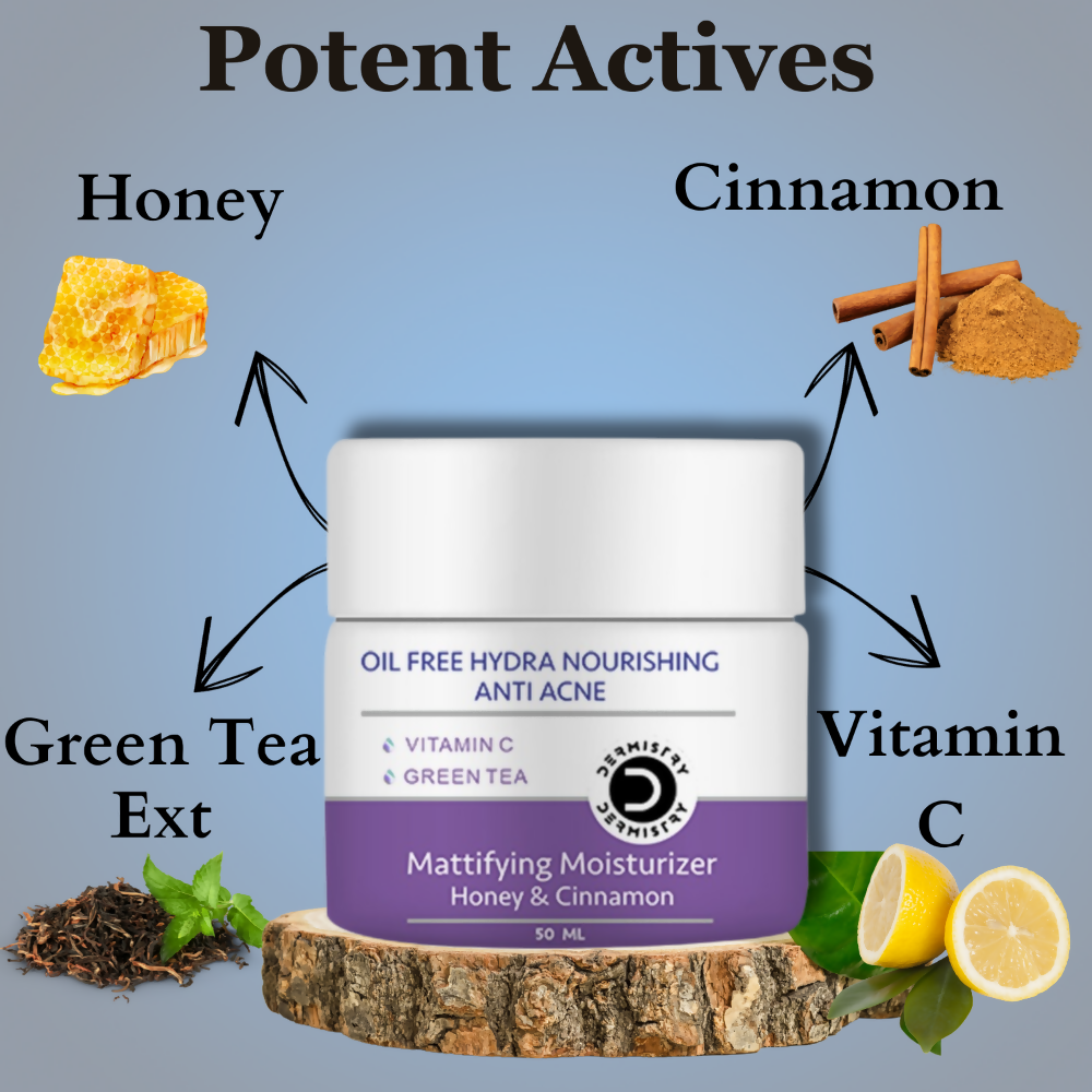Dermistry Green Tea Vitamin C Oil Free Hydra Nourishing Mattifying Moisturizer Oily Acne Prone Skin - Distacart