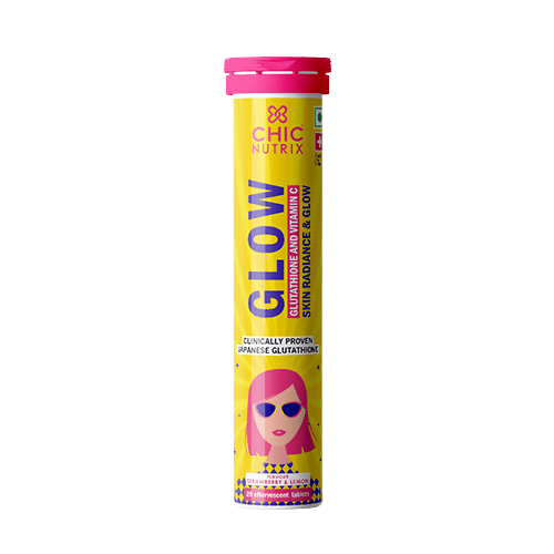 Fast&Up Chicnutrix Glow Skin Glow & Radiance Effervescent Tablets - Strawberry Lemon - Distacart