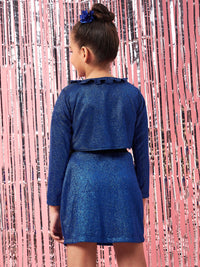 Thumbnail for Girls Self Design Ruffles Open Front Crop Shrug - Mini Marvels - Distacart