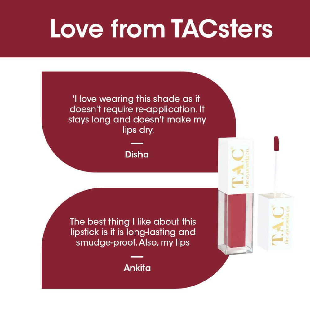 TAC - The Ayurveda Co. Liquid Matte Maroon Fantasy Lipstick - Distacart