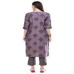 Thumbnail for Lagi Women's Mauve Printed Straight Kurta & Pant (MC39B)